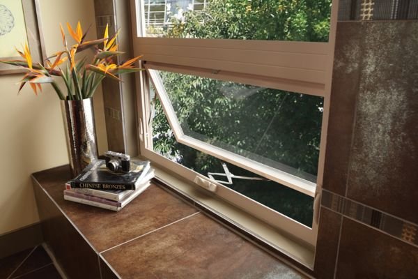 Casement window open for ventilation