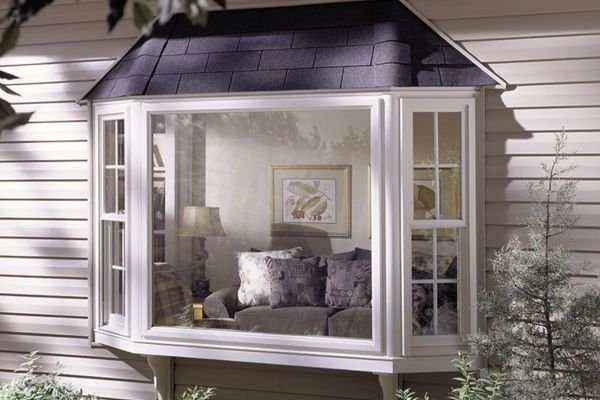 Bay window with seating area